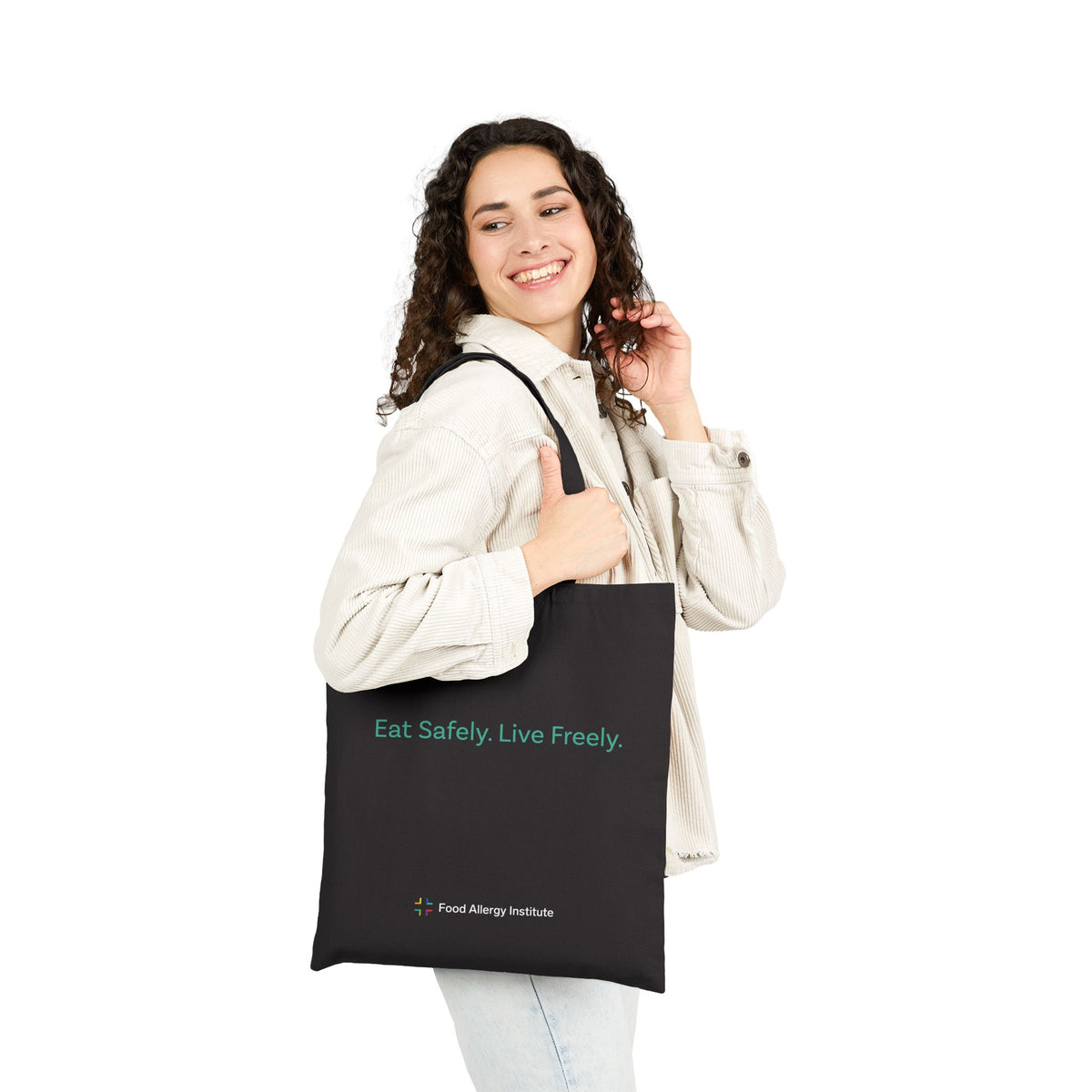 Eco-Friendly Cotton Canvas Tote Bag - Eat Safely. Live Freely. - Perfect for Everyday Use and Awareness