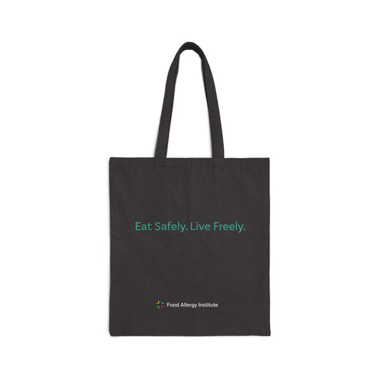Eco-Friendly Cotton Canvas Tote Bag - Eat Safely. Live Freely. - Perfect for Everyday Use and Awareness