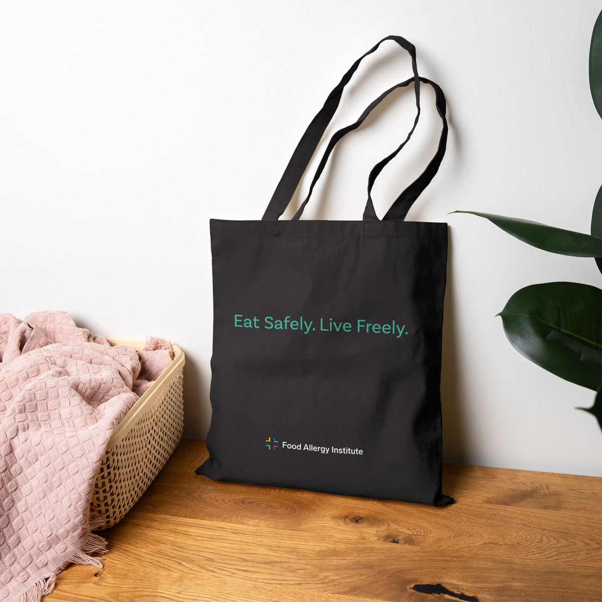 Eco-Friendly Cotton Canvas Tote Bag - Eat Safely. Live Freely. - Perfect for Everyday Use and Awareness